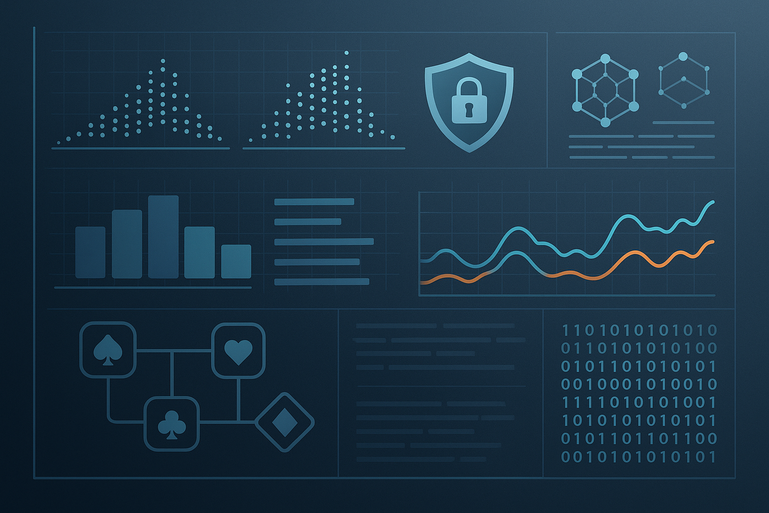 Schema astratto di controlli su RNG, RTP e sicurezza del software nei giochi da casinò