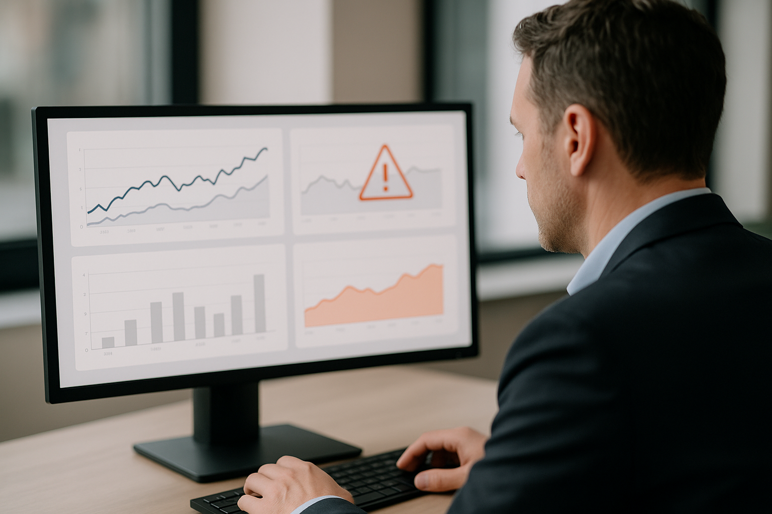 Dashboard anonima con grafici e indicatori di rischio per monitorare comportamenti di gioco