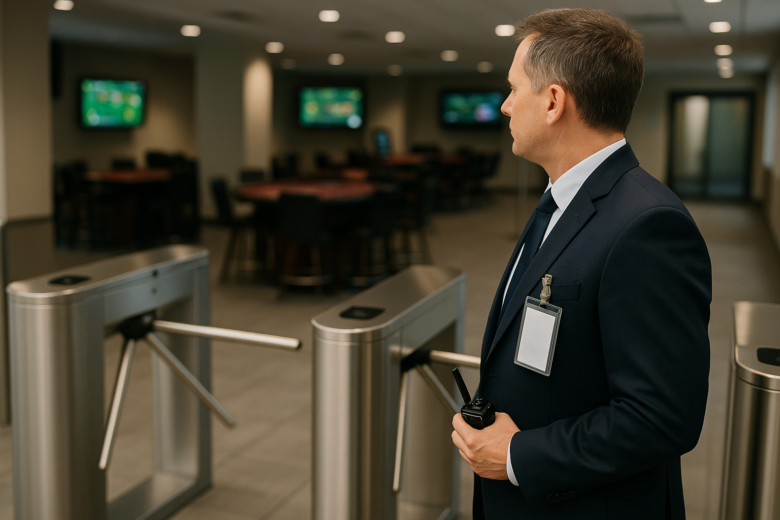 Area di controllo accessi con sistemi di verifica per impedire l’ingresso ai minori